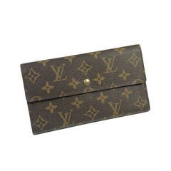 AUTHENTIC VINTAGE 1970S 1980S LOUIS VUITTON MADE IN FRANCE MENS SLIM  LEATHER MONOGRAM WALLET #4908