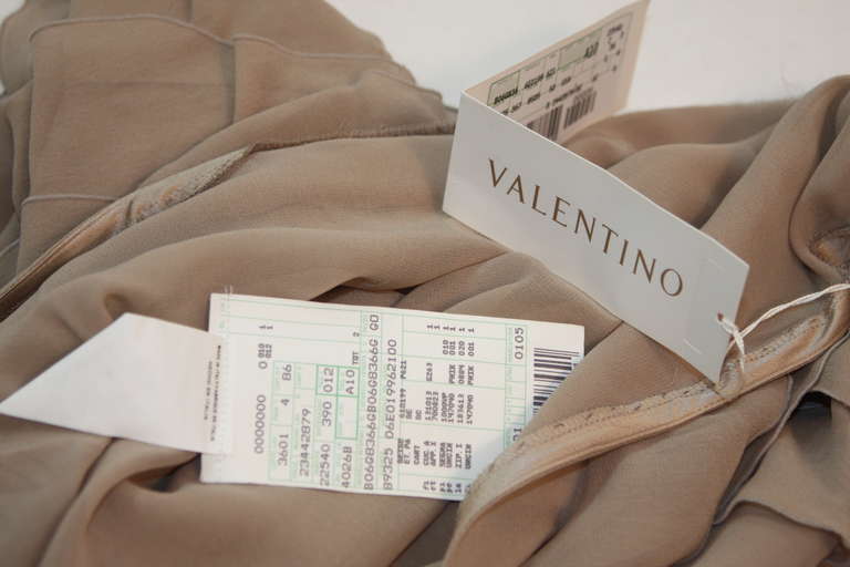 Valentino Silk Sand Chiffon Ruffle Skirt Size 50 3