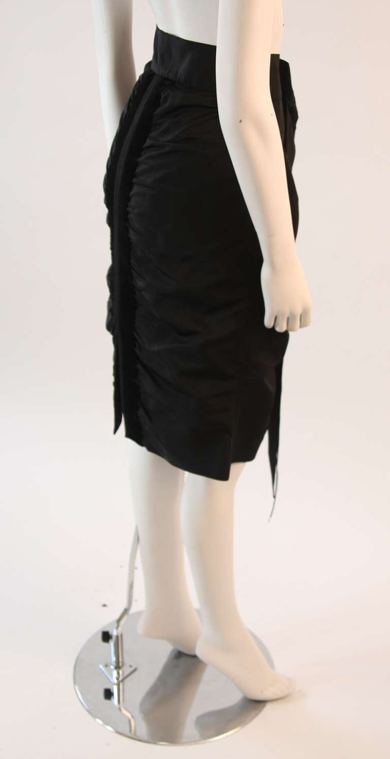 Yves Saint Laurent Ruched Skirt with Wrap and Velvet Detail Size 42 2