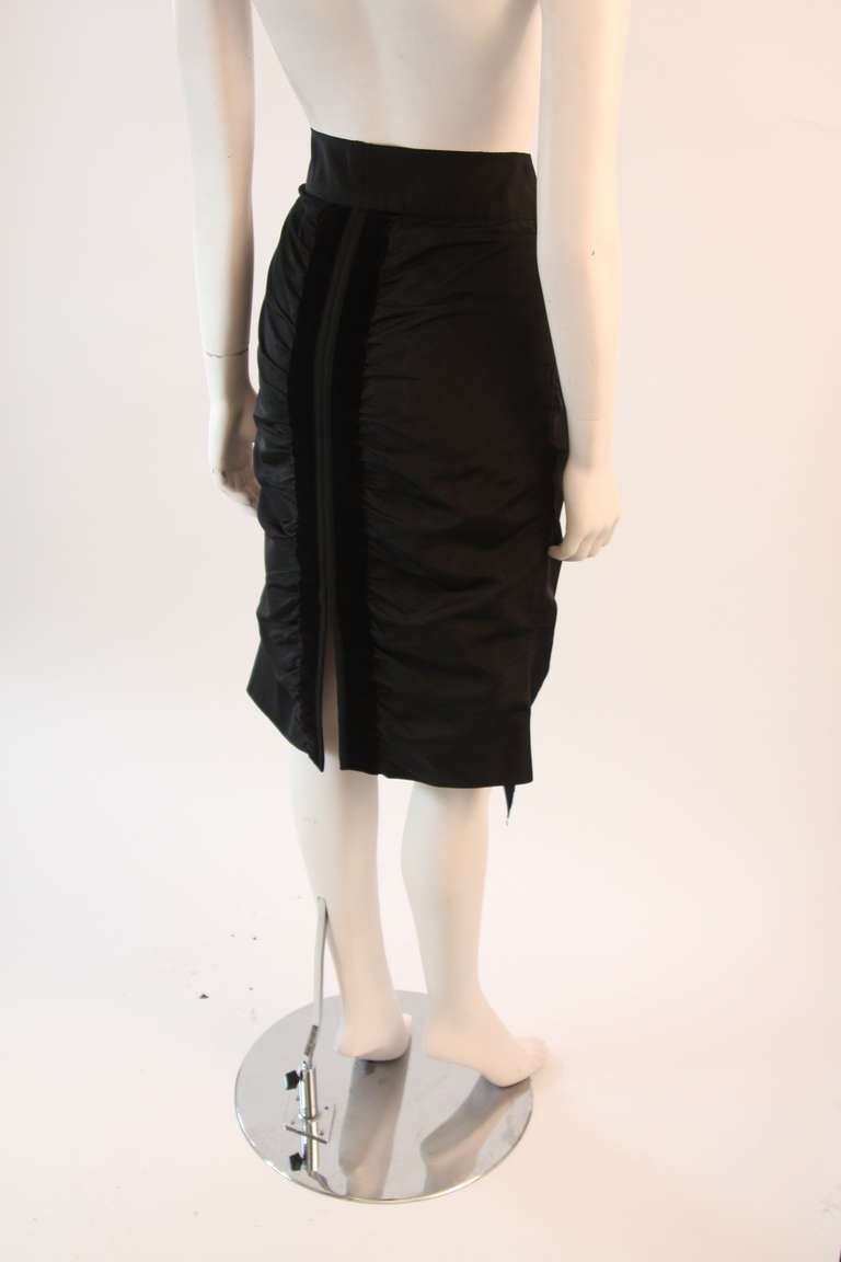 Yves Saint Laurent Ruched Skirt with Wrap and Velvet Detail Size 42 1