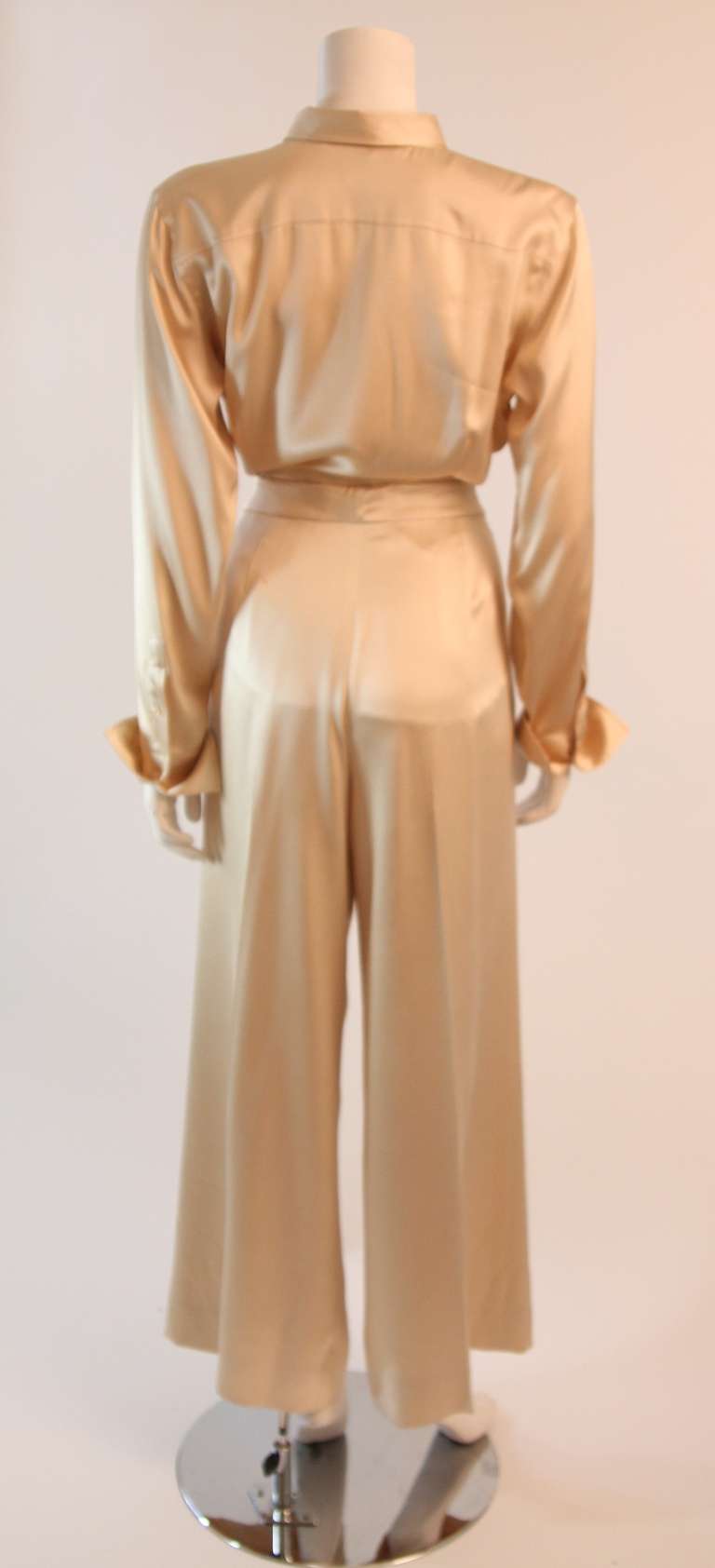 Ralph Lauren Black Label Cream Silk Suit Set Size L 1