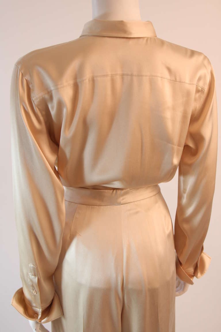 Ralph Lauren Black Label Cream Silk Suit Set Size L 2