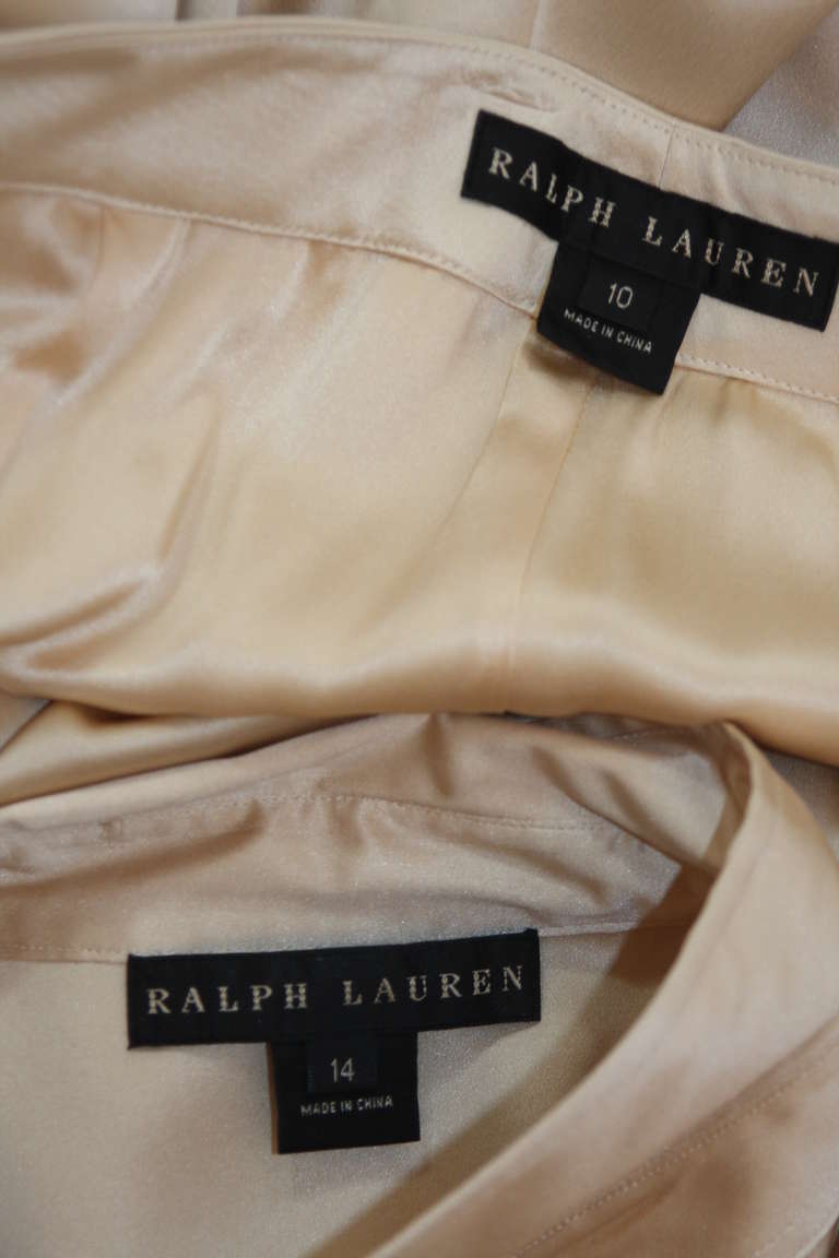 Ralph Lauren Black Label Cream Silk Suit Set Size L 6