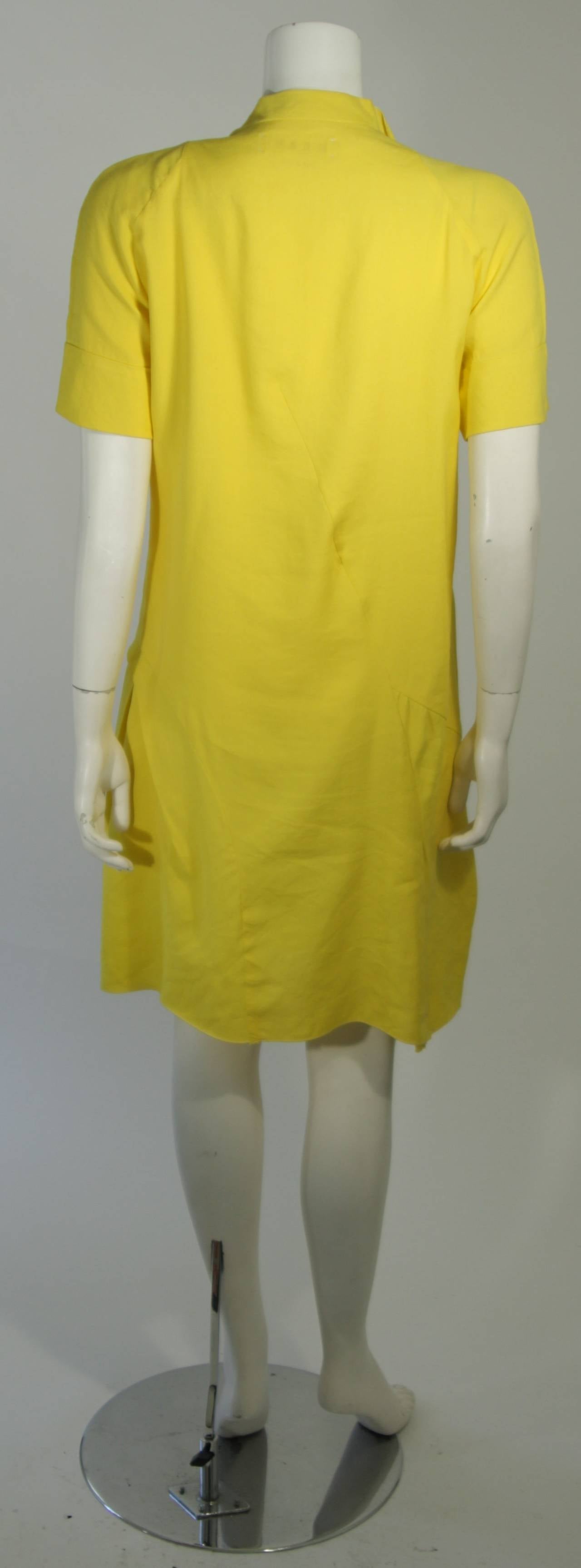 Marni Draped Yellow Linen Dress Size 6 2