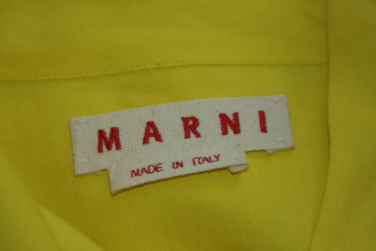 Marni Draped Yellow Linen Dress Size 6 4