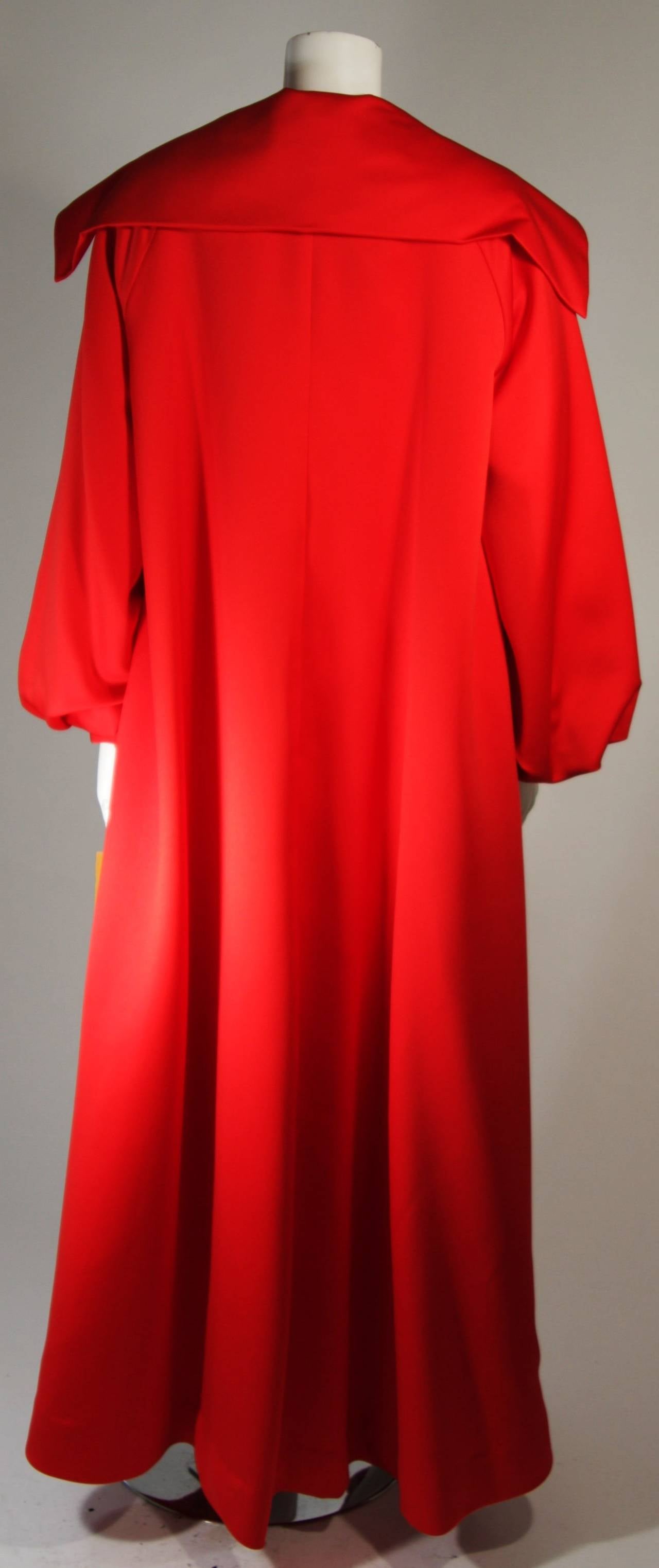 Victor Costa Striking Red Opera Coat Size Small 2