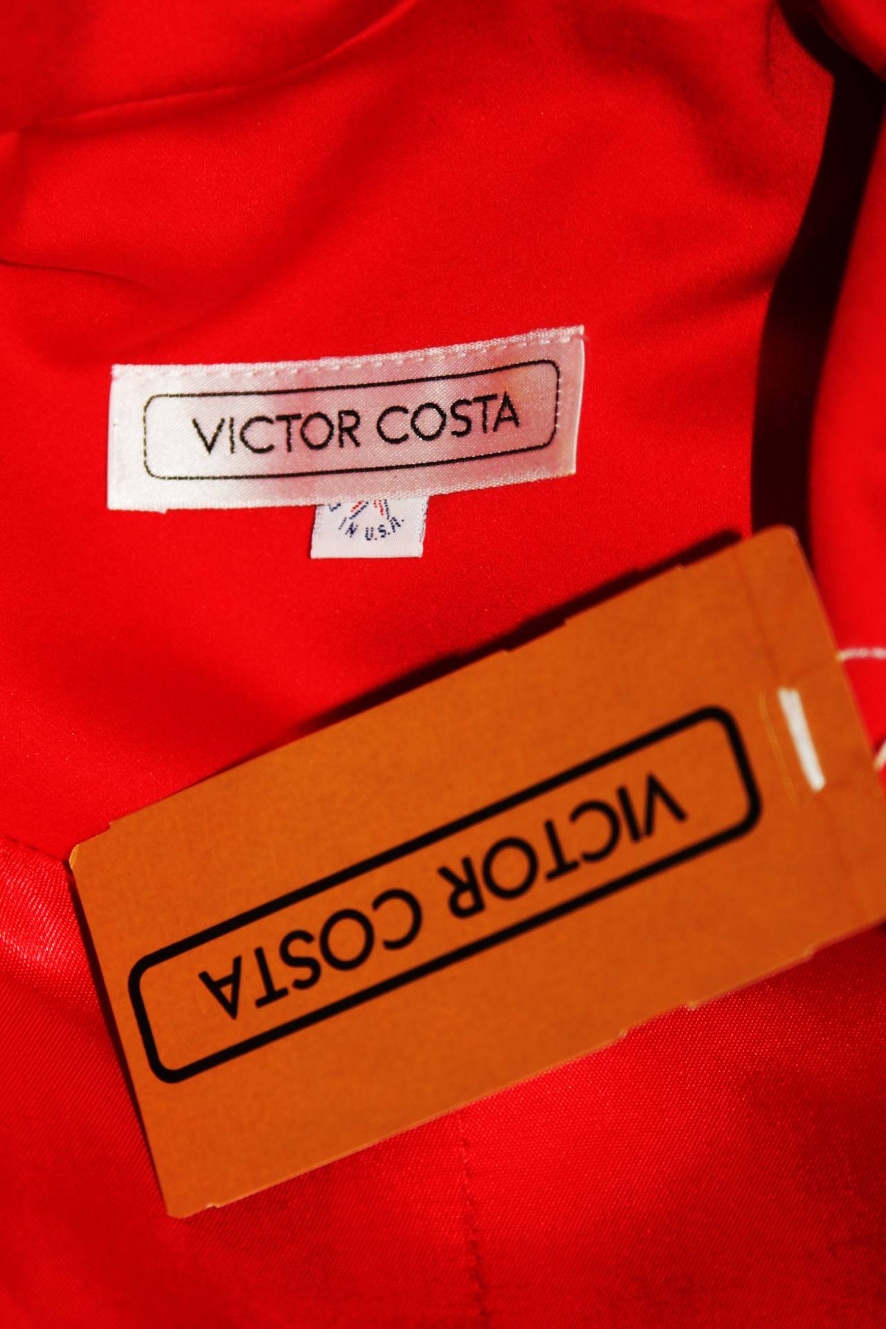 Victor Costa Striking Red Opera Coat Size Small 3