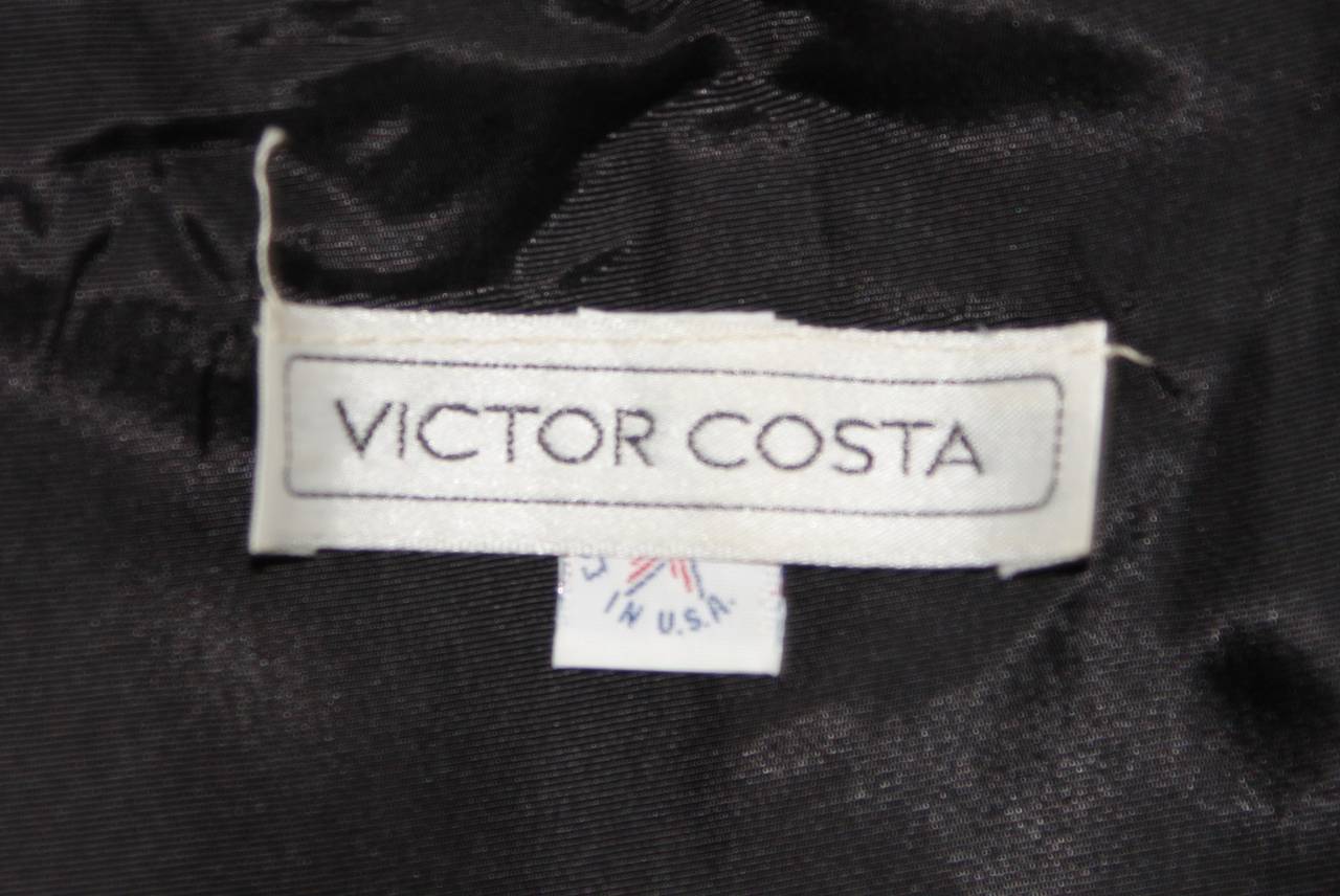 Victor Costa Black Cocktail Dress with Ruffled Horsehair Hemlines Size 2 For Sale 5