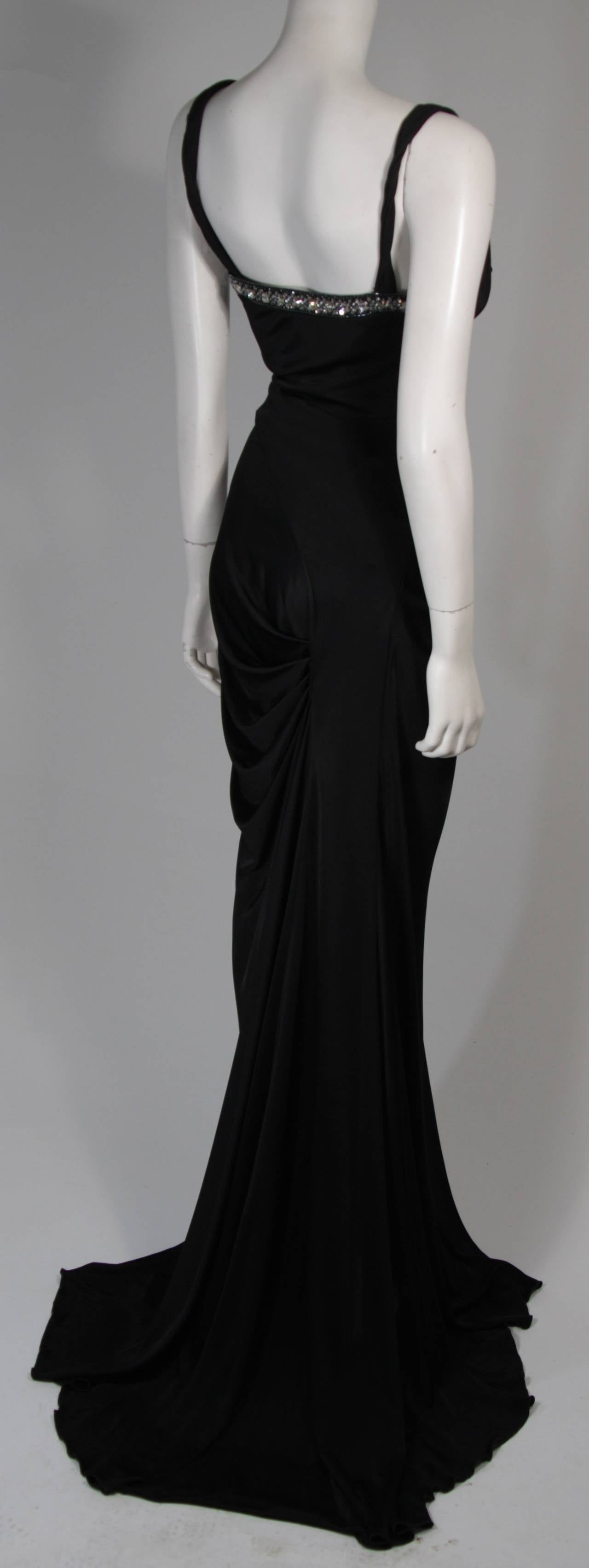 Roberto Cavalli Embellished Black Jersey Gown Size 40 4