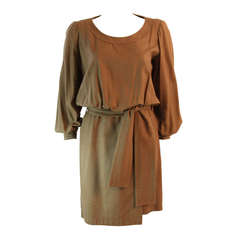 Chic Yves Saint Laurent Silk Camel Dress Size 36 5