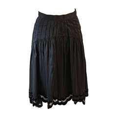 Vintage Irresistable Valentino Beade Velvet Trim Skirt Size Xs