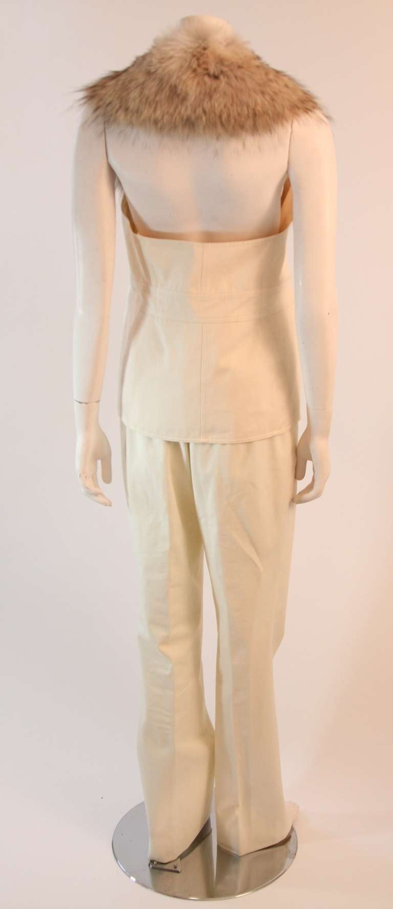 Michael Kors Fur trimmed vest and pants Two Piece Utility Set Size 10 3