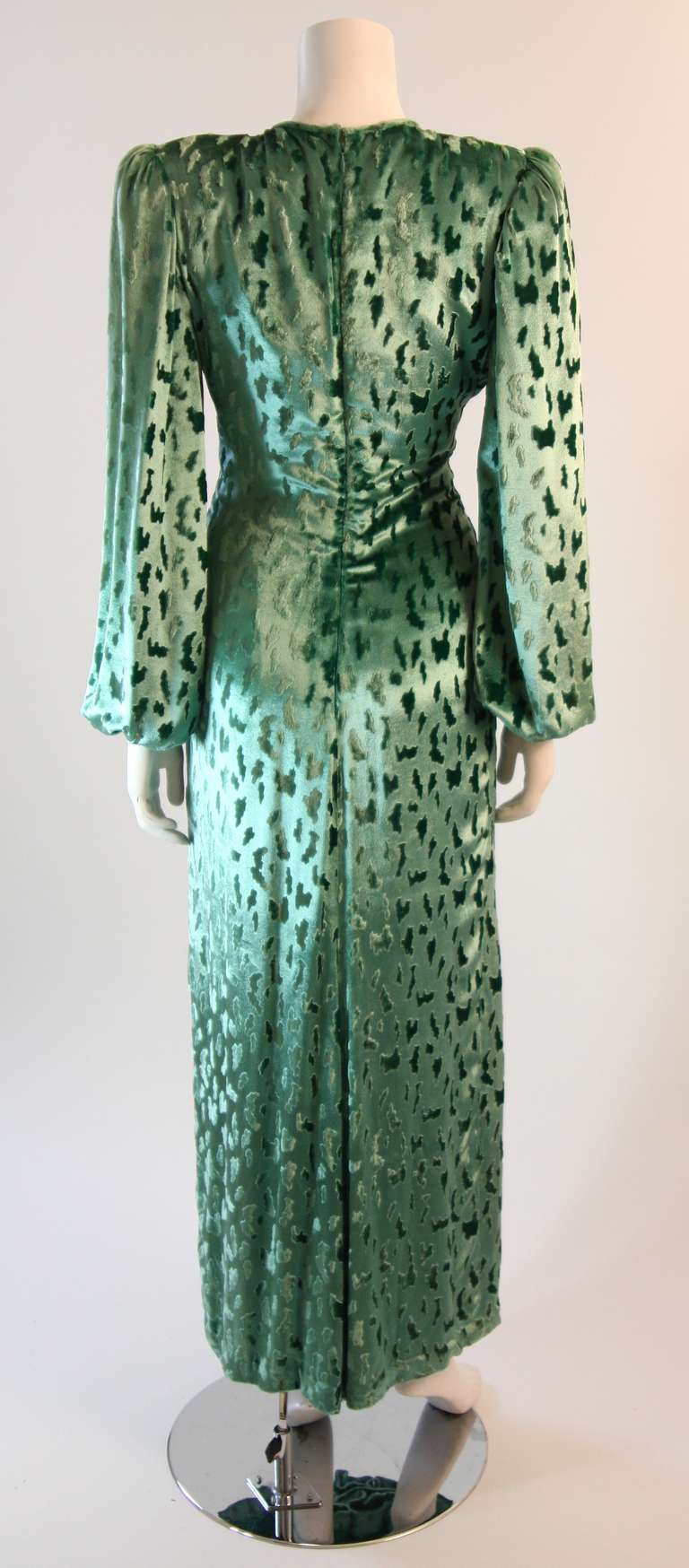 Oscar De La Renta Mint Velvet Gown 1
