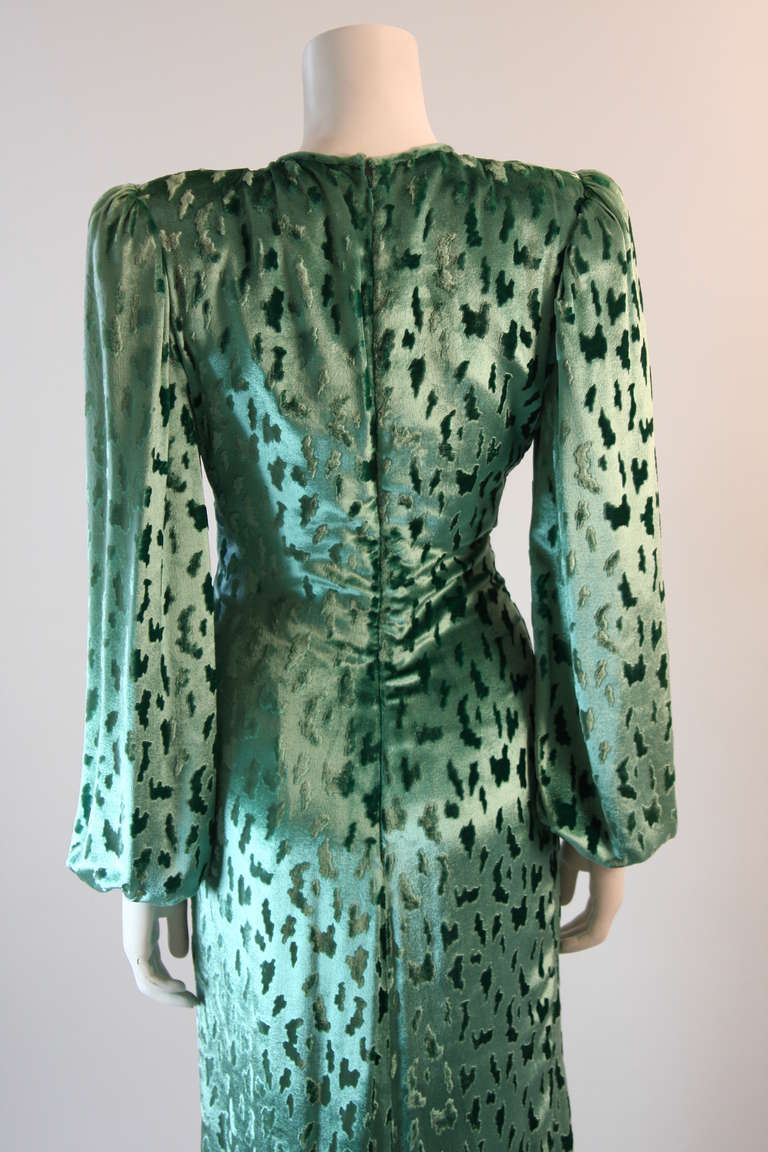 Oscar De La Renta Mint Velvet Gown 2