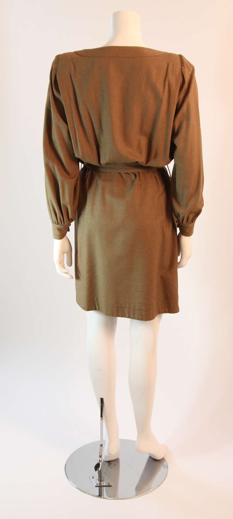 Chic Yves Saint Laurent Silk Camel Dress Size 36 1