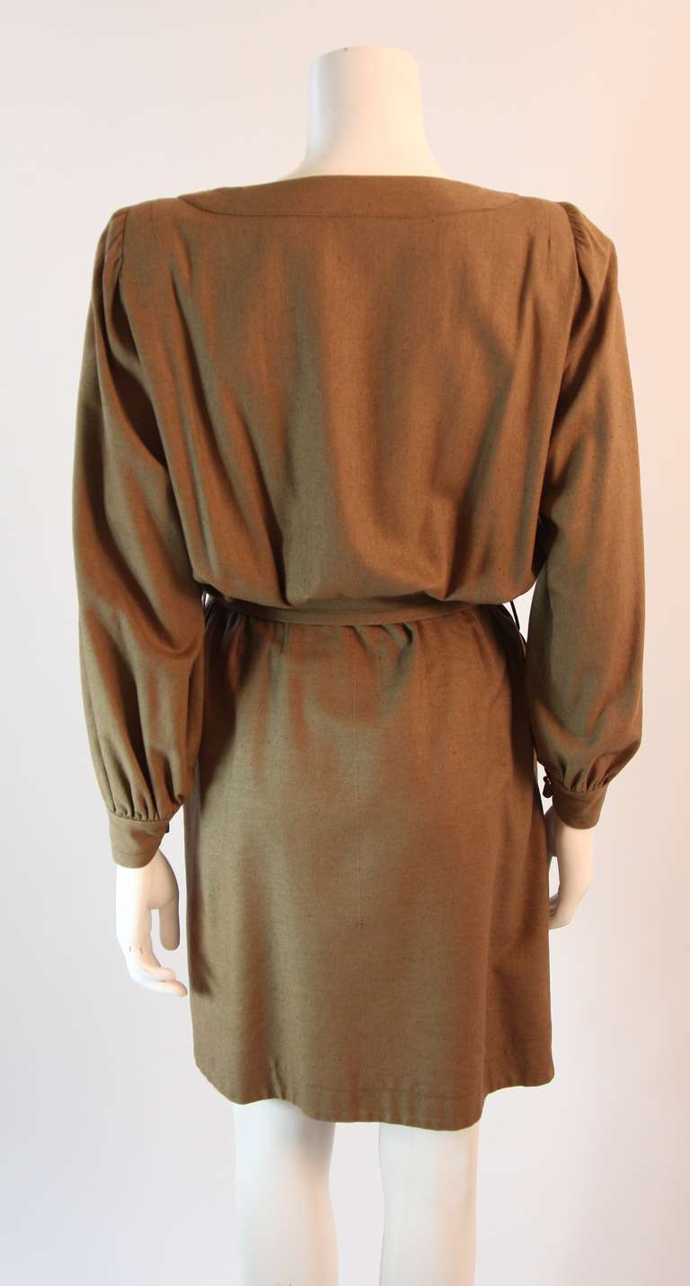 Chic Yves Saint Laurent Silk Camel Dress Size 36 2