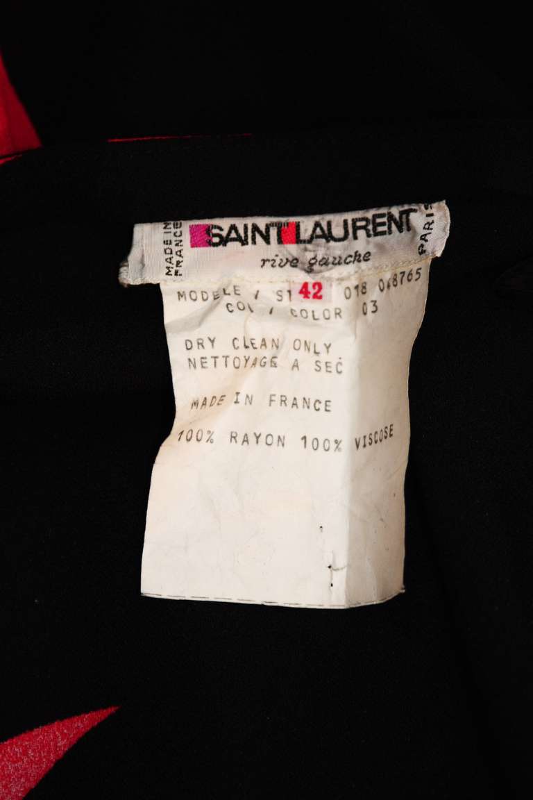 Yves Saint Laurent Black and Cardinal Crescent Wrap Skirt Size 42 3