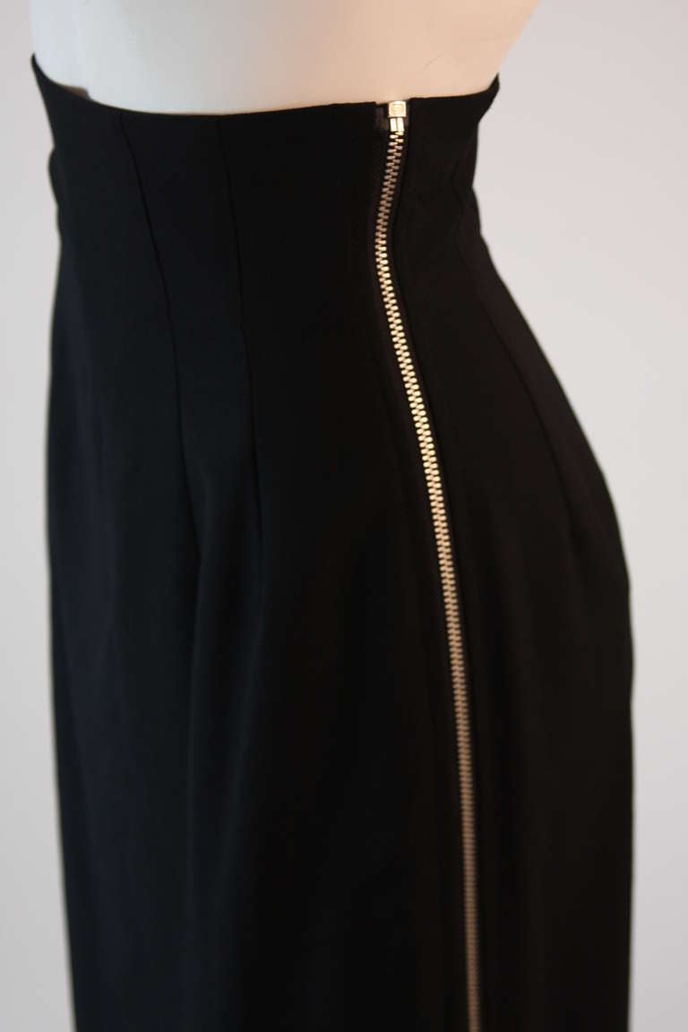 Commes Des Garcon High Waist Black Full Zipper Skirt Size S US 4 In Excellent Condition In Los Angeles, CA