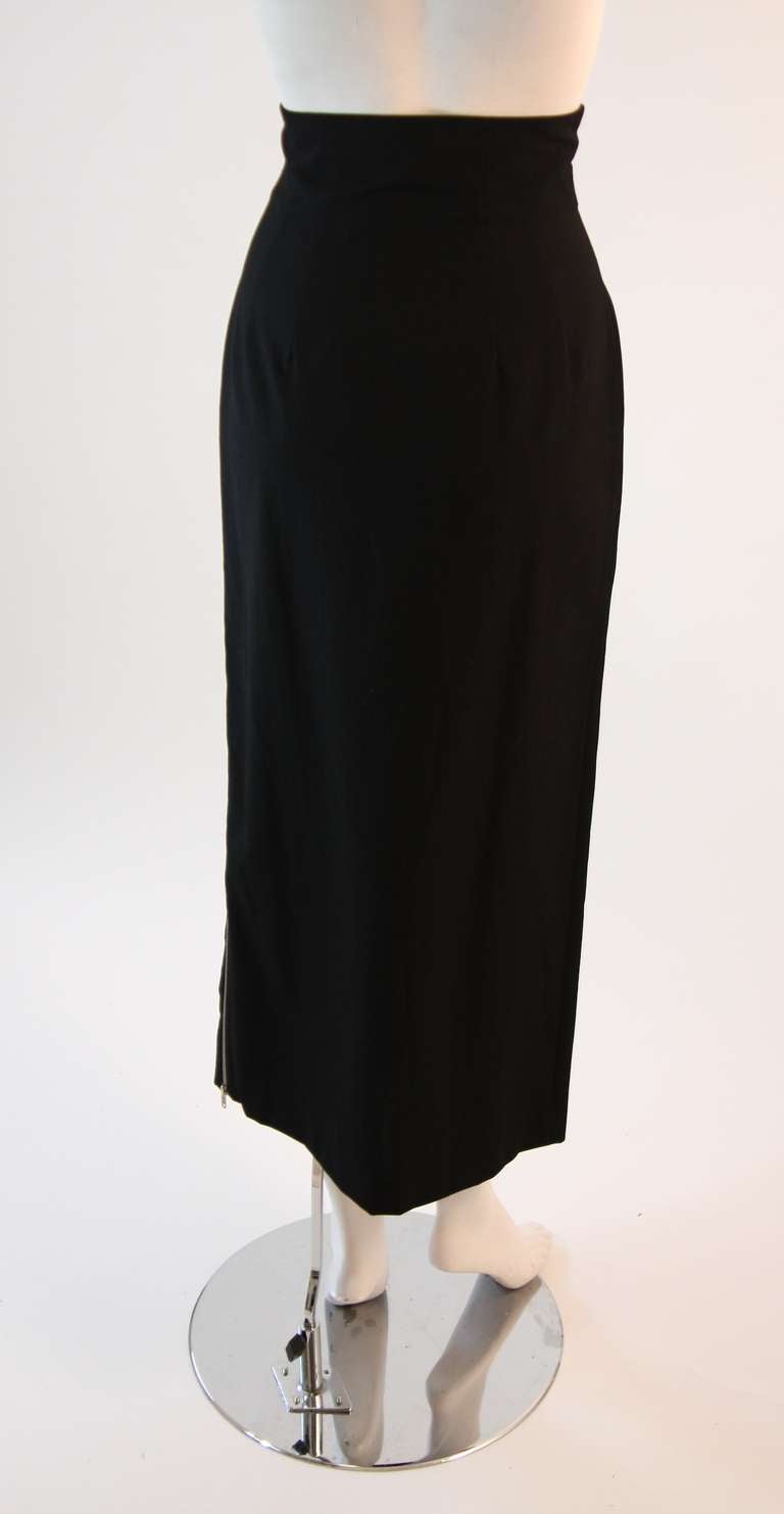 Commes Des Garcon High Waist Black Full Zipper Skirt Size S US 4 3