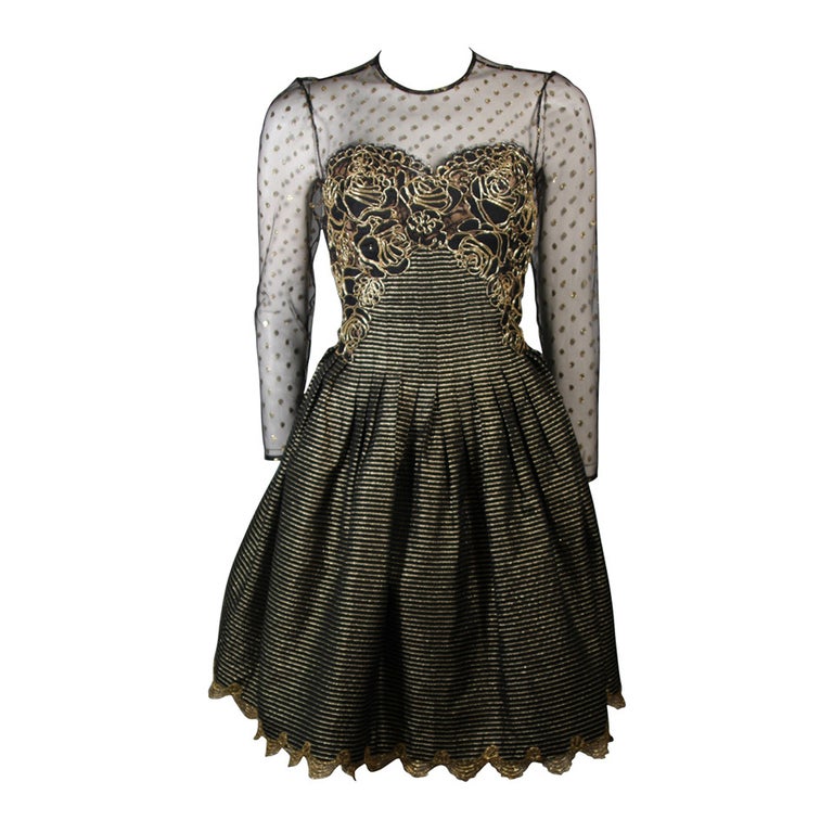 knee length dresses for ladies Isla Black & Gold Metallic Midi Dress – Girl In Mind main image 0