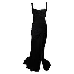 Roberto Cavalli Embellished Black Jersey Gown Size 40