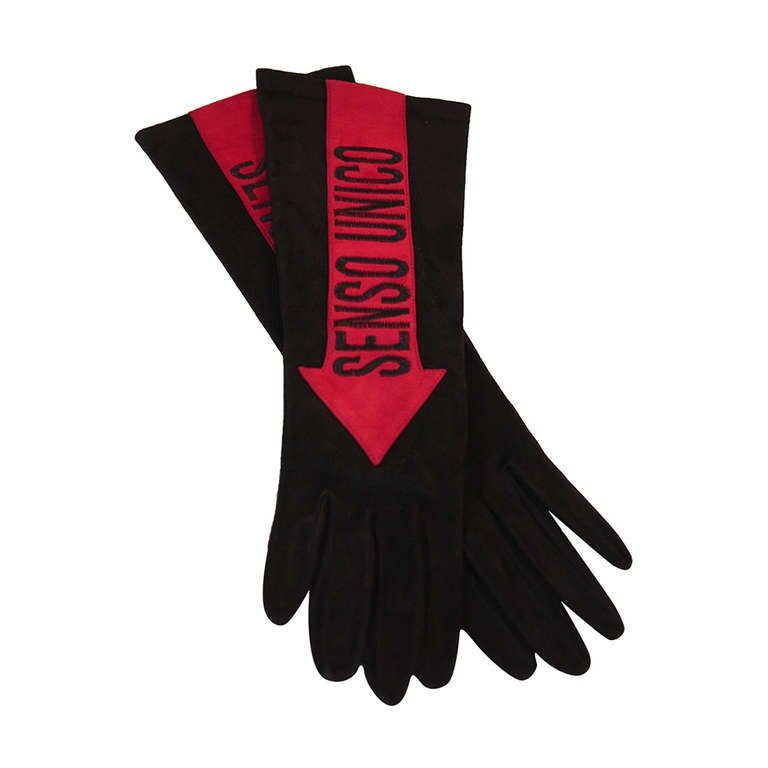 Moschino "Senso Unico"  Amazing Suede Gloves