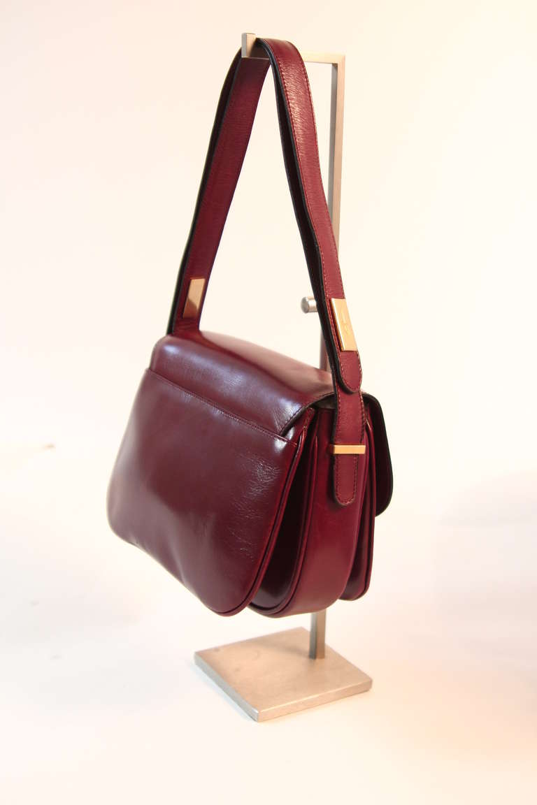 burgundy leather purse