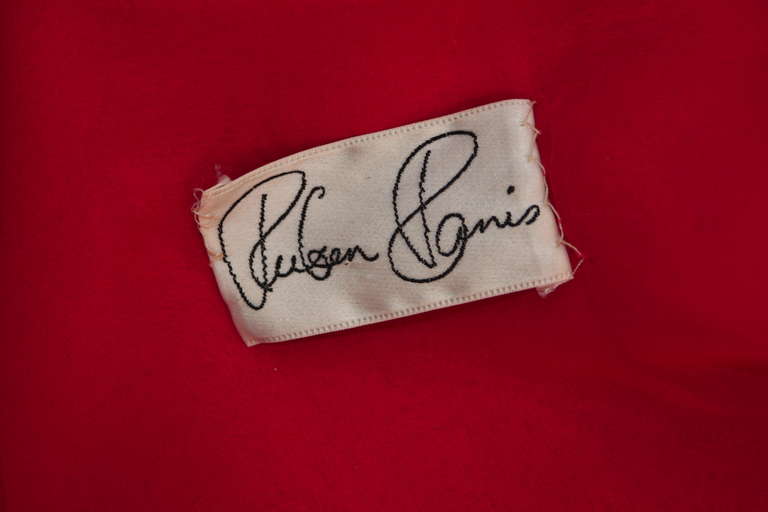 Ruben Panis Red Chiffon Ruffle Gown Property of Magda Gabor, sister of Zsa Zsa For Sale 3