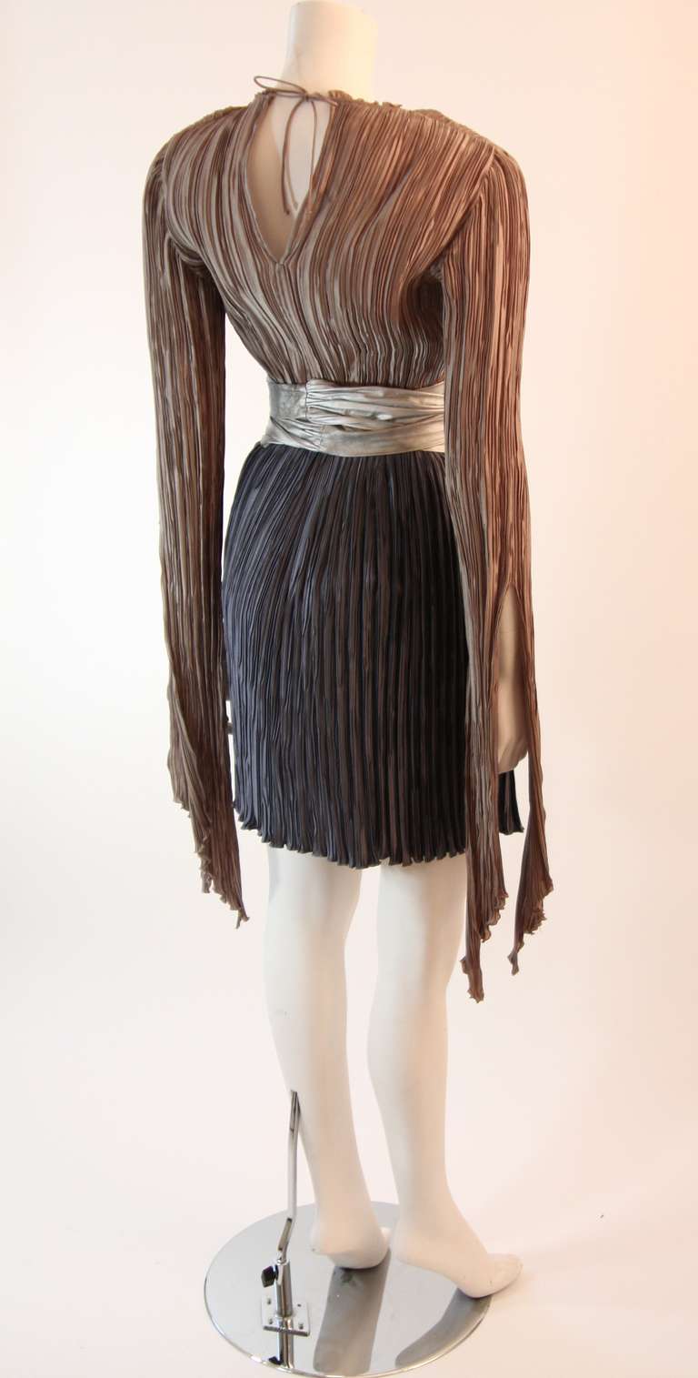 Brown Mary McFadden Mauve 2 pc Satin Skirt with Silver Belt Size 6