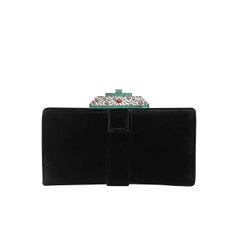 Vintage Deco Velvet Evening Clutch with Jewel Details