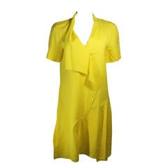 Marni Draped Yellow Linen Dress Size 6 1