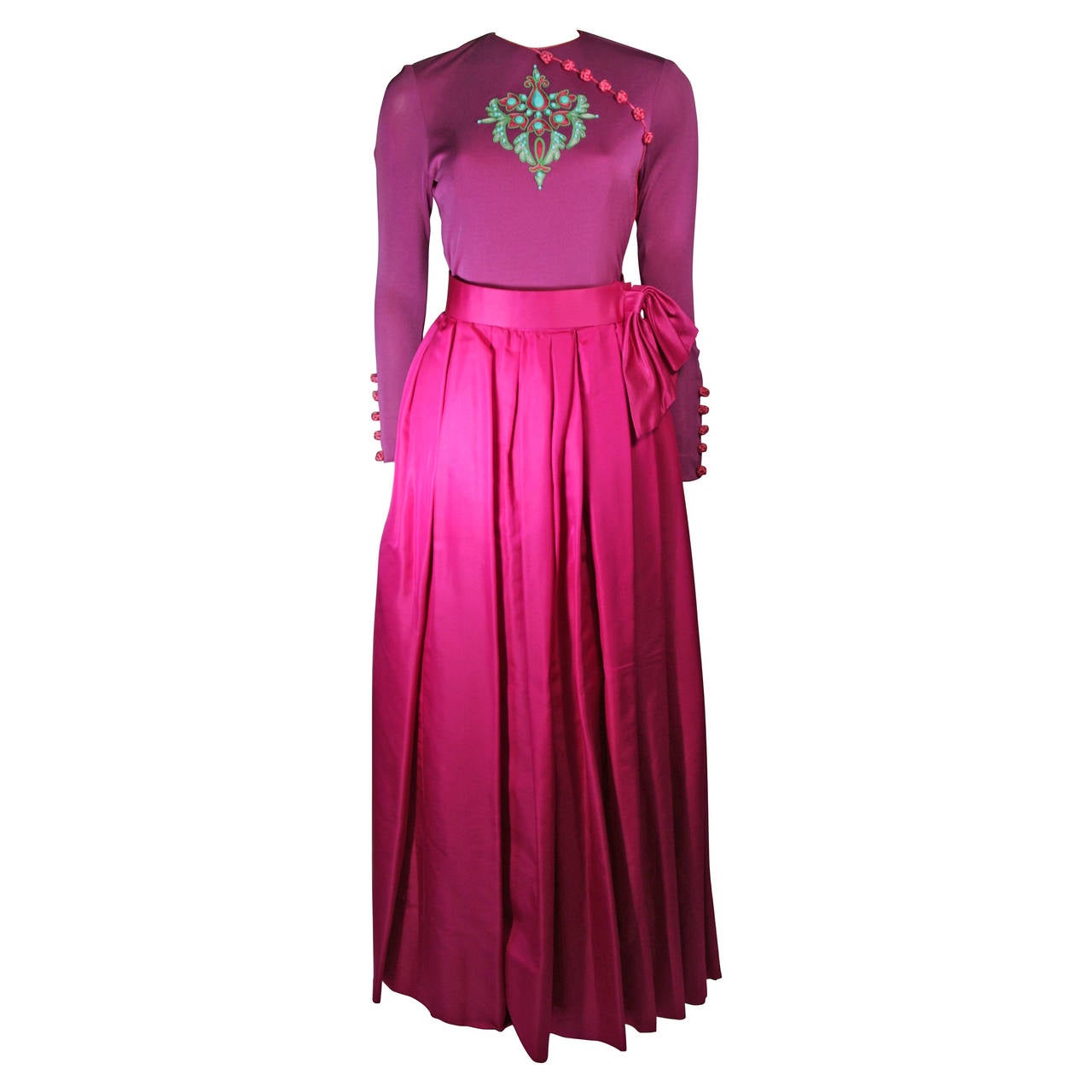 Bob Mackie / Ray Aghayan Evening Skirt Set Ensemble in Purple Size Small For Sale