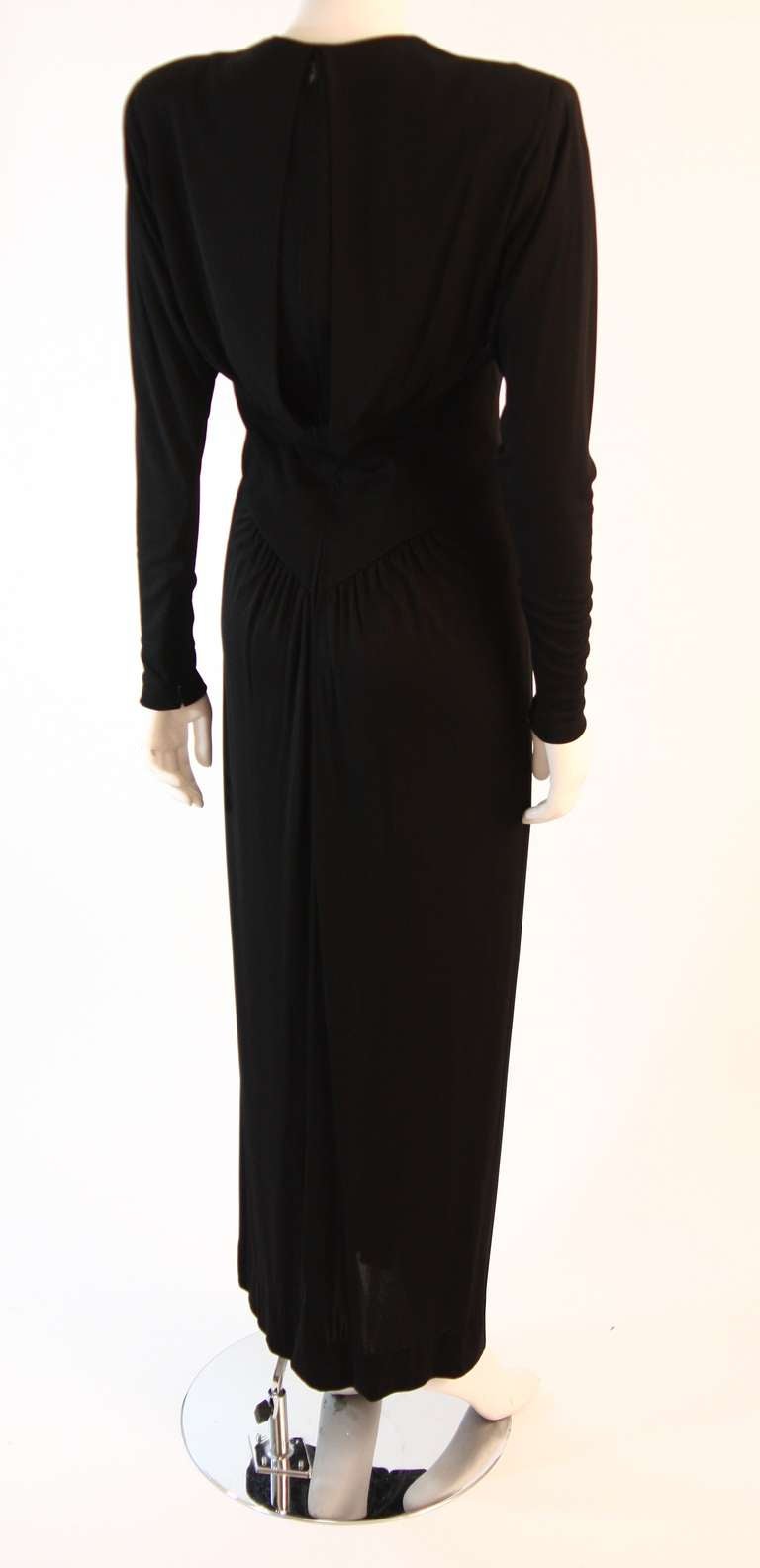 Bob Mackie Black Embellished Bodice Gown For Sale 2