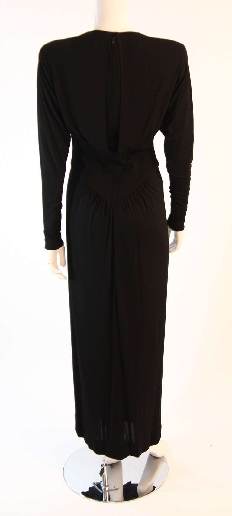 Bob Mackie Black Embellished Bodice Gown For Sale 3