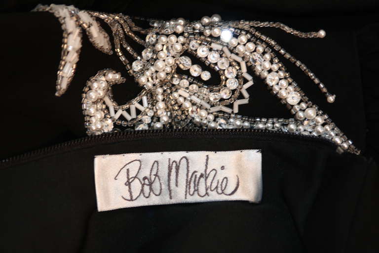 Bob Mackie Black Embellished Bodice Gown For Sale 4