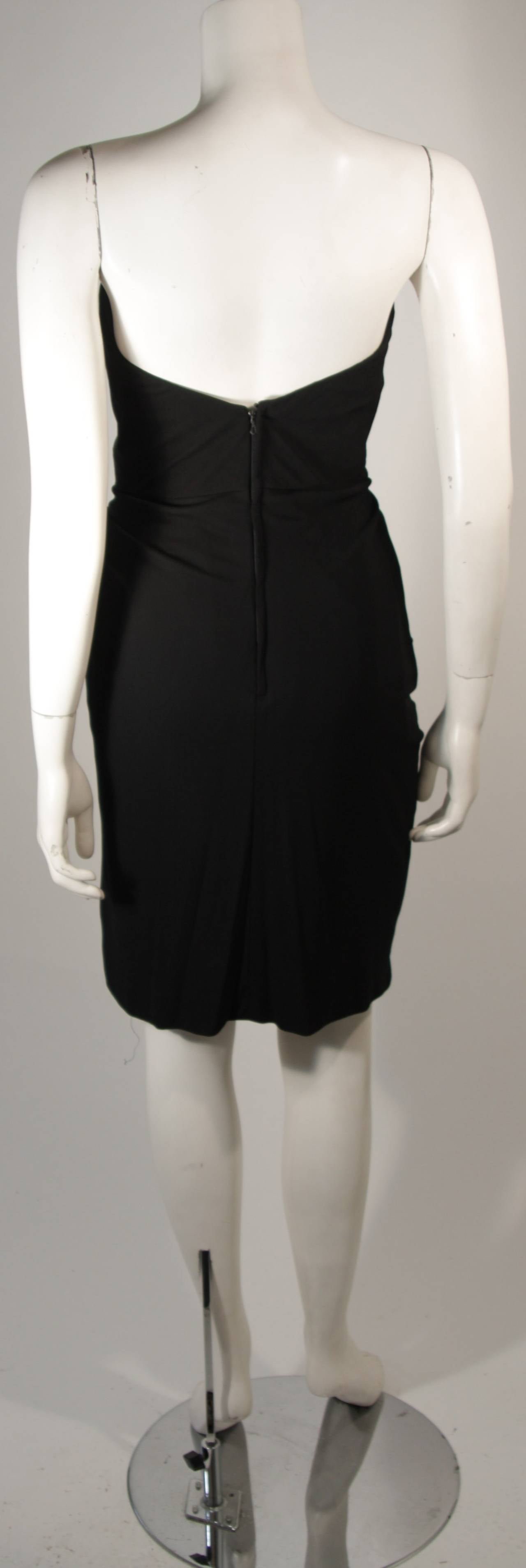 Vicky Tiel Black Jersey Cocktail Dress with Sequin Detail Size 38 For Sale 3