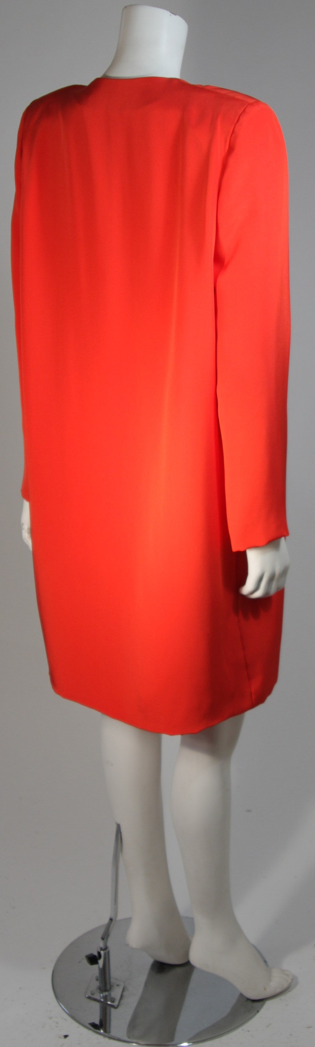 Vicky Tiel Orange Silk Skirt Suit Size Small 1