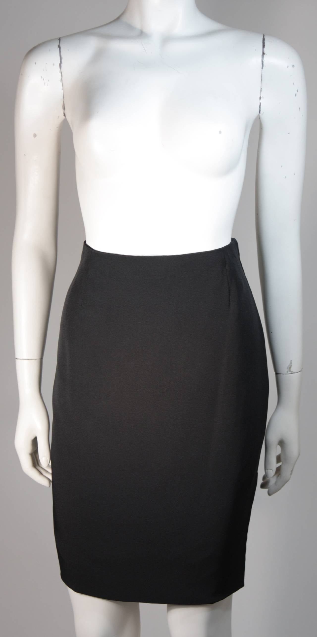Vicky Tiel 3pc Black Silk Skirt Suit with Lace Back Panel Size Small at ...