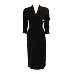 Beautiful 1950's Dorothy O'Hara Black Cocktail Dress