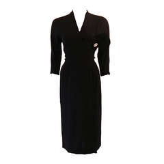 Beautiful 1950's Dorothy O'Hara Black Cocktail Dress 1