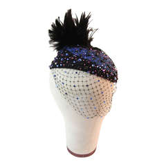 Striking 1960's Frank Olive France Embellished Hat