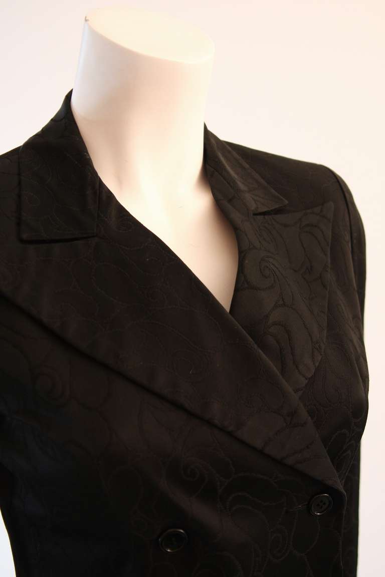 Yves Saint Laurent 1970's Double Breast Silk Blazer Size 38 In Excellent Condition In Los Angeles, CA
