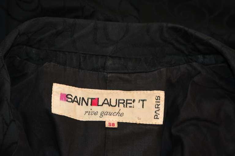 Yves Saint Laurent 1970's Double Breast Silk Blazer Size 38 4