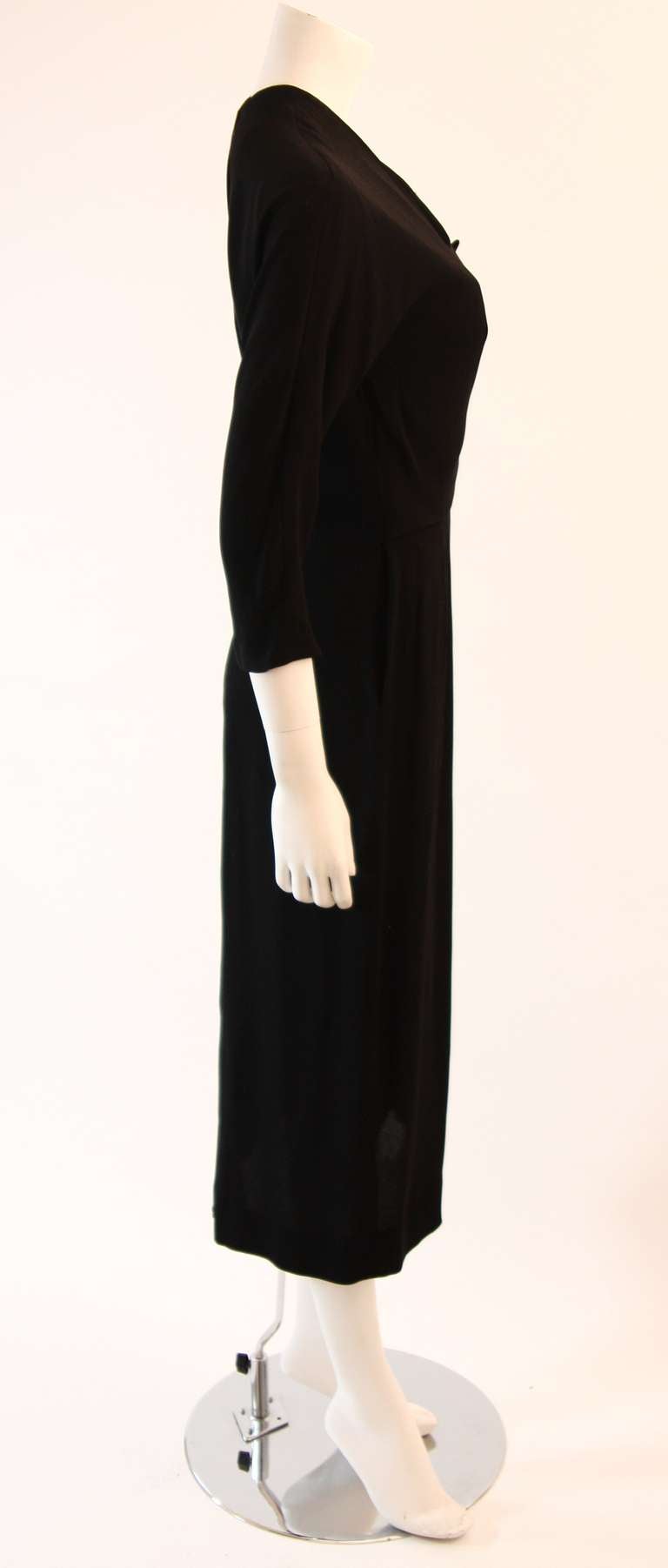 Women's Beautiful 1950's Dorothy O'Hara Black Cocktail Dress For Sale
