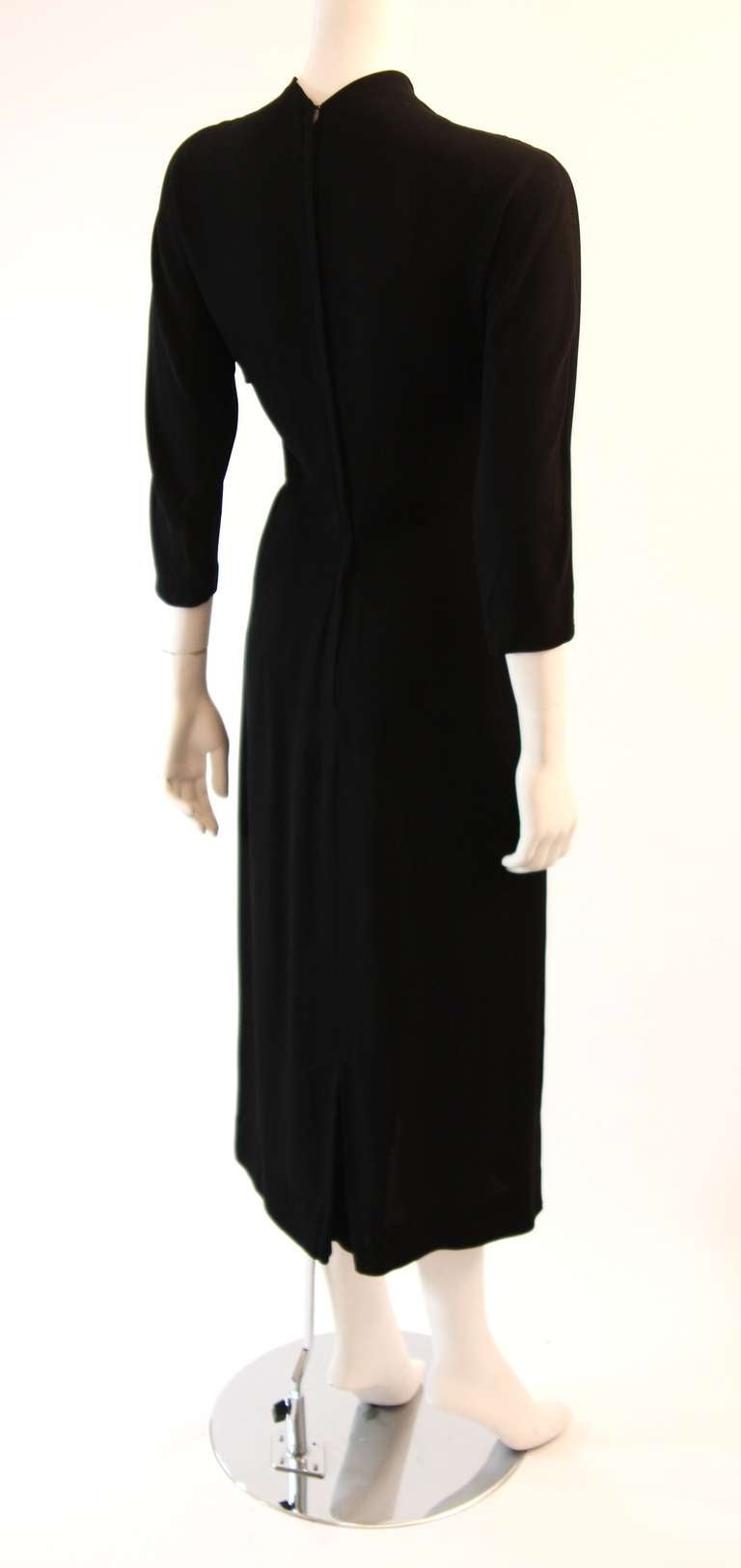 Beautiful 1950's Dorothy O'Hara Black Cocktail Dress For Sale 1