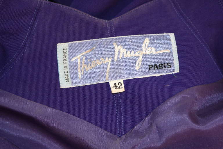 Thierry Mugler Purple Dimensional Skirt Suit Size 42 6