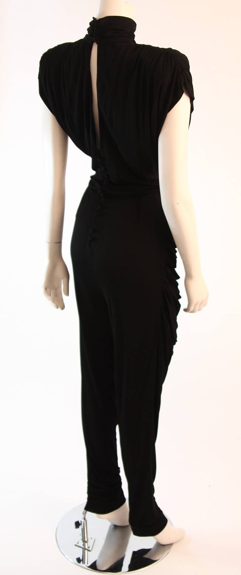 Sharp Vicky Tiel Black Draped Jersey Jumpsuit 2