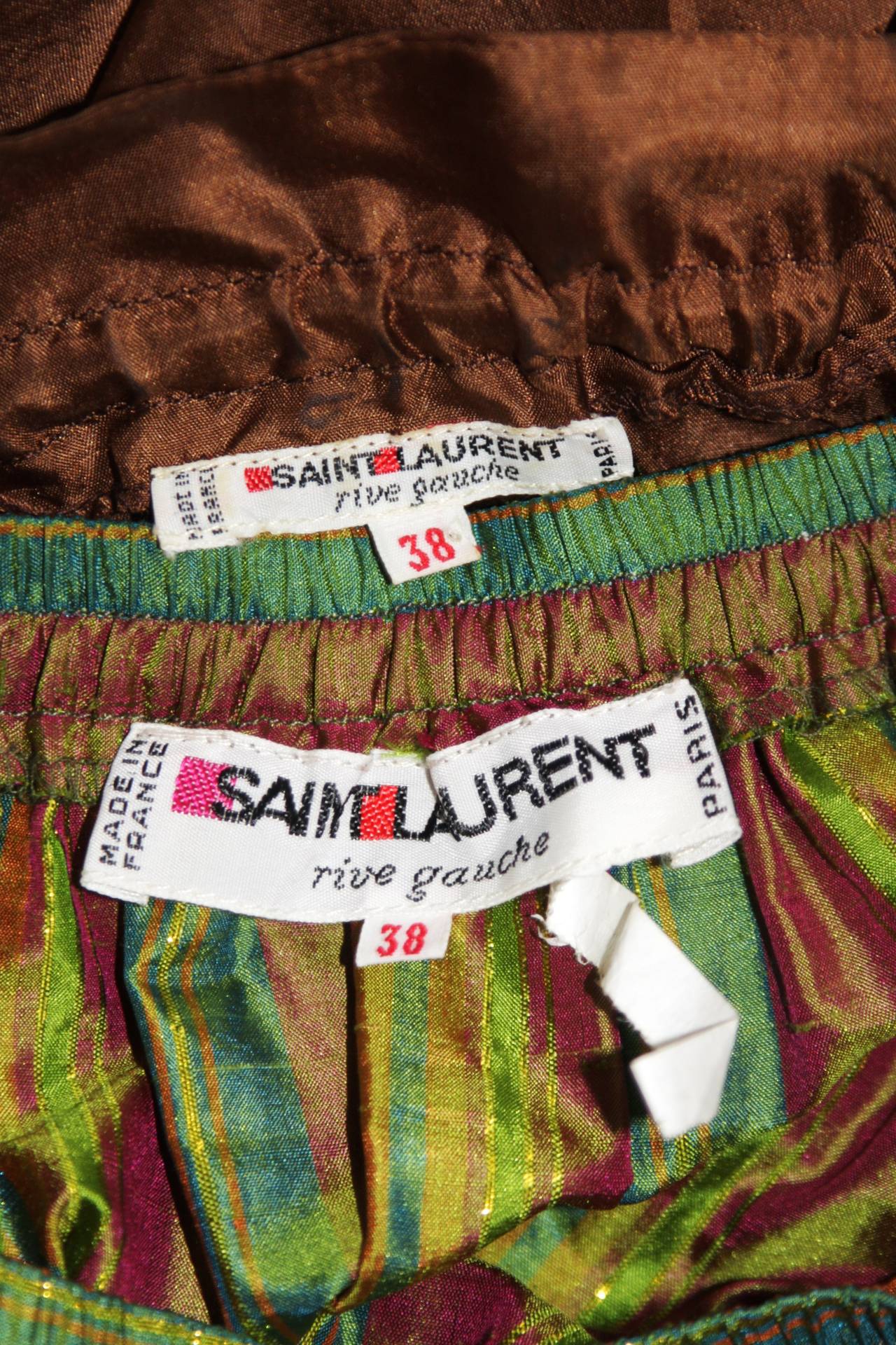 Yves Saint Laurent Rive Gauche Silk Blouse and Skirt Ensemble Size 38 5