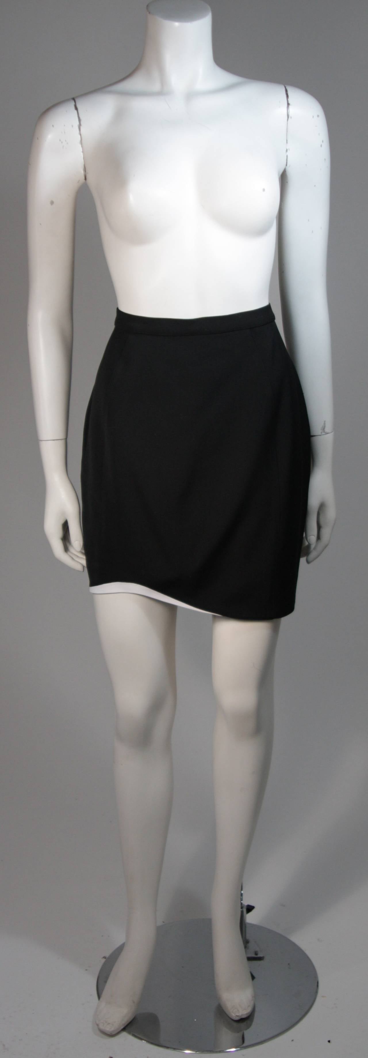 Thierry Mugler Black & White Skirt Suit w.Three Dimensional Lapel & Cuff detail For Sale 2