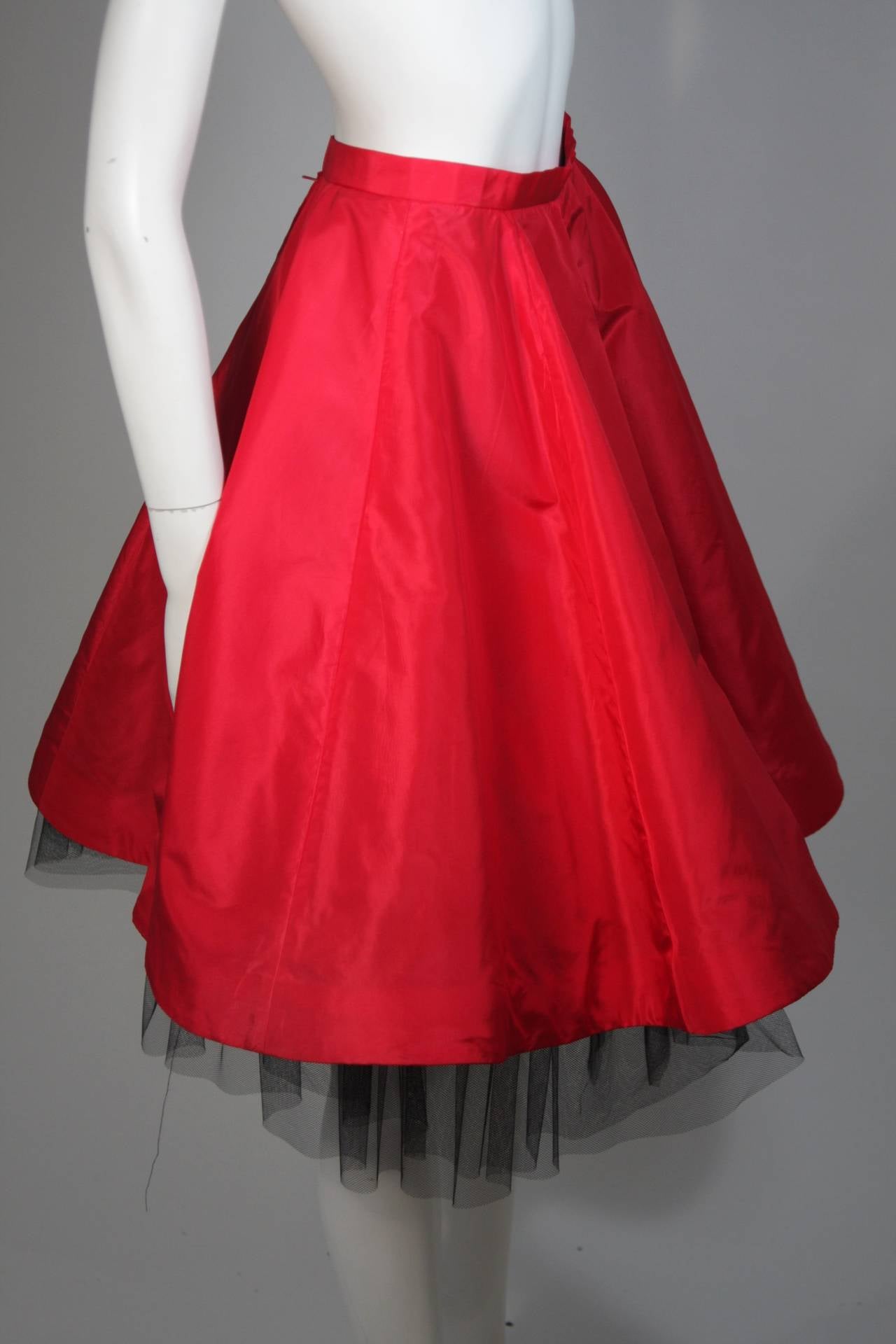 Oscar De La Renta Red Skirt with Crinoline Size 4 2